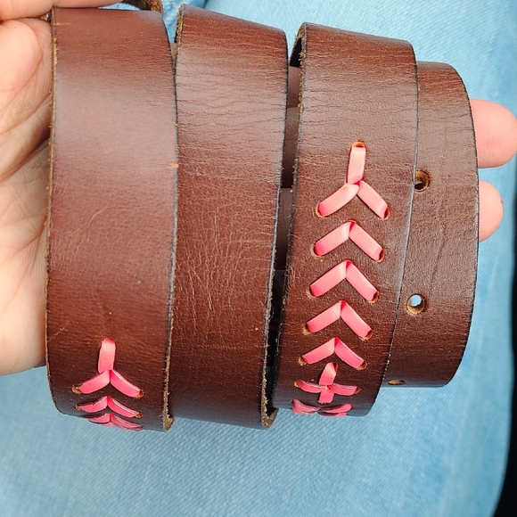 AEO Brown Pink Stitching‎ Belt M - Picture 1 of 10